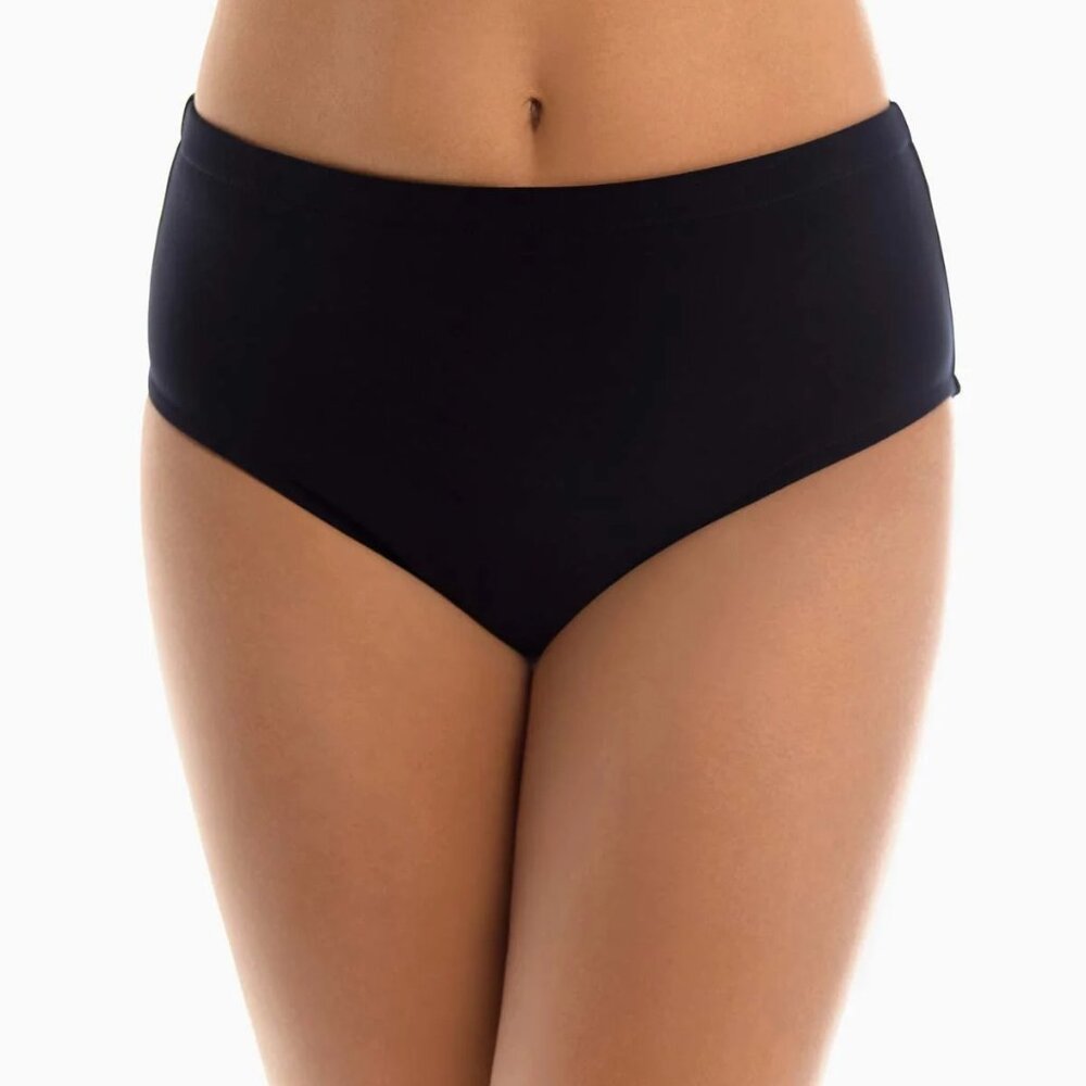 NWT NEW Magicsuit Classic Brief Swim Bikini Bottom sz 10 Black Swimwear